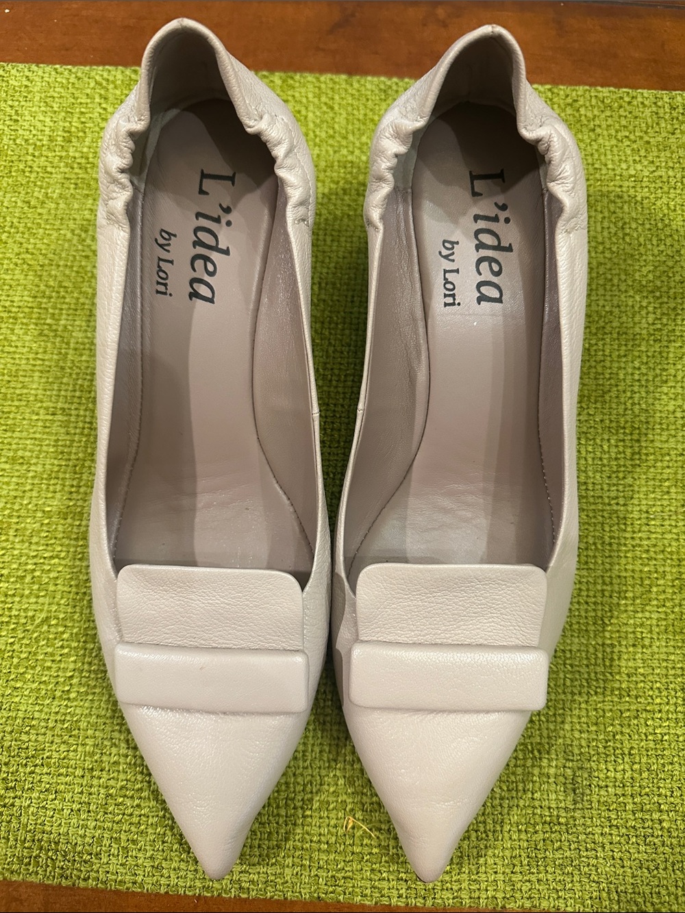 Neutral Pointed-Toe Mid Heels with Decorative Strap